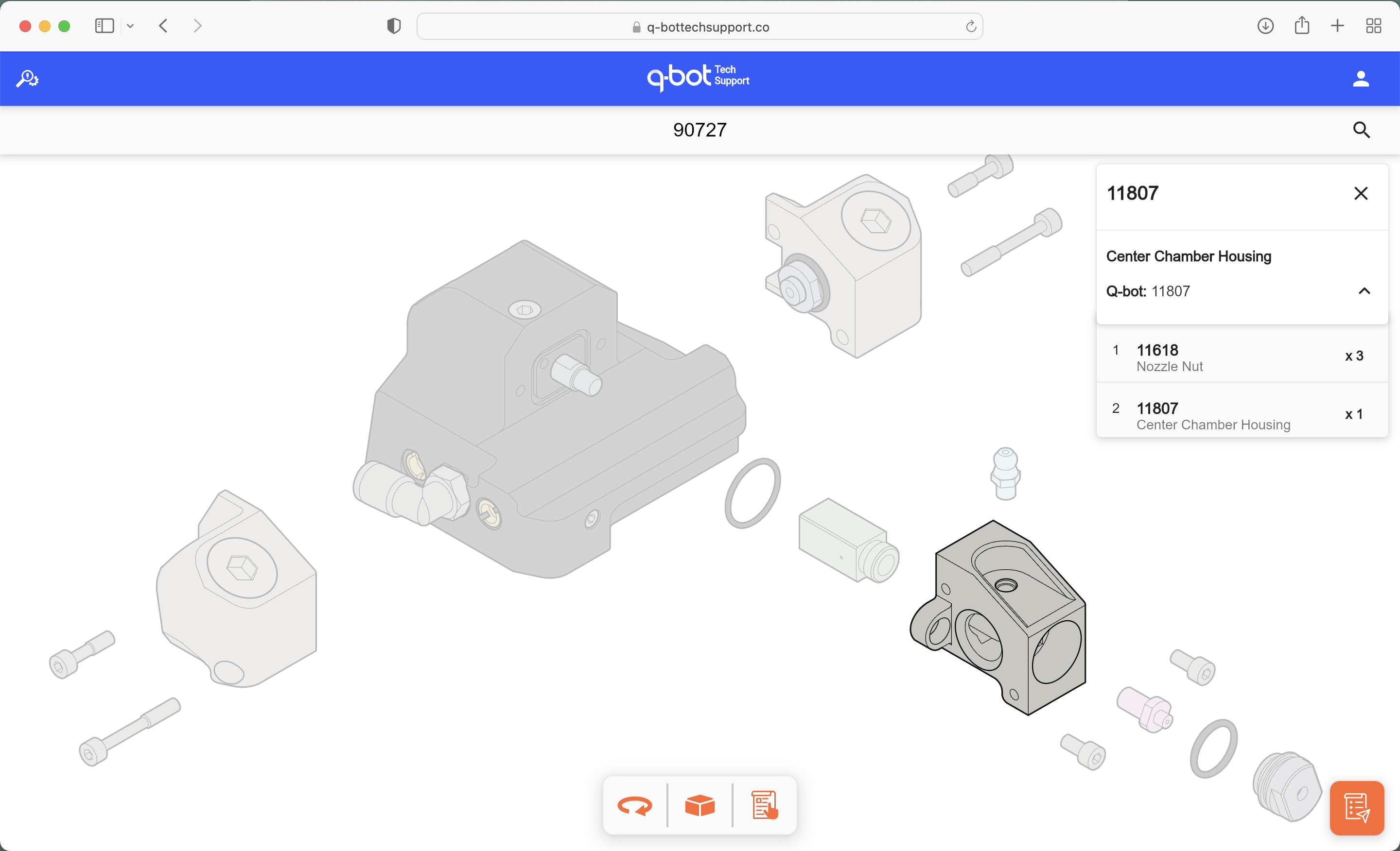 Interactive parts app — search view