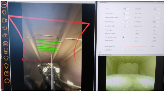 Spray pattern control in the interface